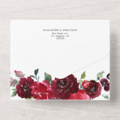 Berry Pink Burgundy Wine Red Wedding Details UAWG All In One Einladung (Rückseite)