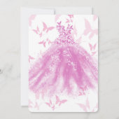 Berry Pink Butterfly Dance Dance Dance Quinceañera Einladung (Rückseite)