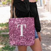 Berry Pink Imitats Glitzer Bokeh Glitzern Monogram Tasche