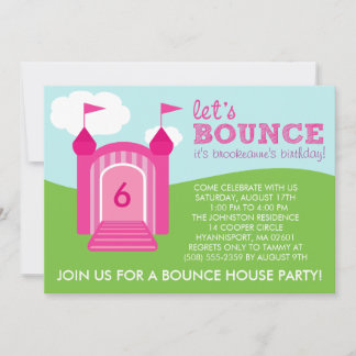 Berry Pink Lasse Bounce Bounce House Geburtstagspa Einladung
