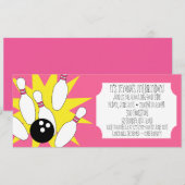 Berry Pink Rolling Good Time Bowling Party Einladung (Vorne/Hinten)