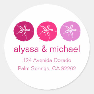 Berry Pink Sand Dollar Address Labels Runder Aufkleber