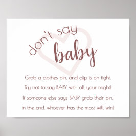 Berry Pink Script | Radiant Orchid Dont Say Baby Poster