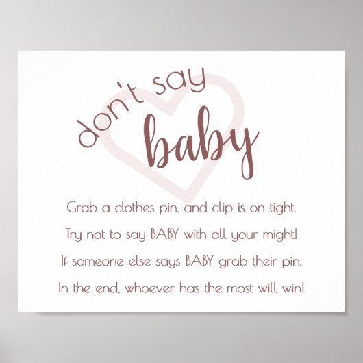 Berry Pink Script | Radiant Orchid Dont Say Baby Poster (Vorne)