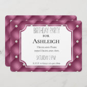 Berry Pink Sparkle Glitz Diamonds Geburtstag Einladung (Vorne/Hinten)