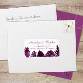 Berry Pink Tropical Blätter Hochzeitadresse Adressaufkleber