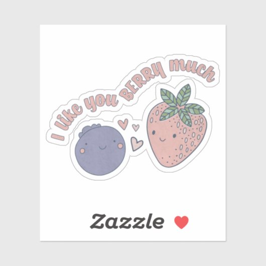 Berry Pun: Ich mag dich Berry sehr Aufkleber (Blatt)