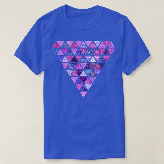 Berry Purples Triangle Patchwork Muster T-Shirt (Design vorne)