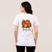 Berry Quiet Cute Strawberry Pun | Funny Fruit Tri-Blend Shirt (Rückseite voll)