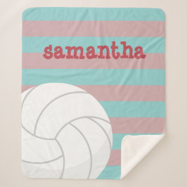 Berry Red & Aqua Riesenvolleyball gestreift Sherpadecke