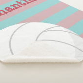 Berry Red & Aqua Riesenvolleyball gestreift Sherpadecke (3/4)