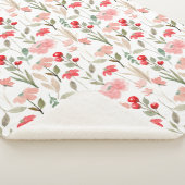 Berry Red Blush Pink Blumenmuster Sherpadecke (3/4)
