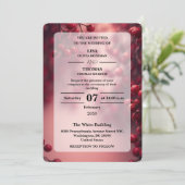 Berry Red Bold Accent Wedding Invite Einladung (Stehend Vorderseite)