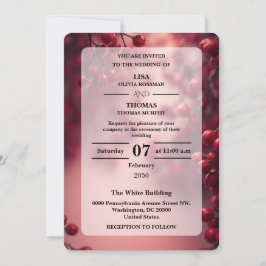 Berry Red Bold Accent Wedding Invite Einladung