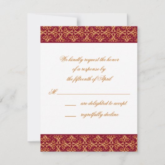 Berry Red Cluster Response Card Einladung (Vorderseite)