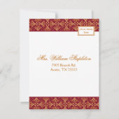 Berry Red Cluster Response Card Einladung (Rückseite)