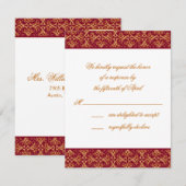 Berry Red Cluster Response Card Einladung (Vorne/Hinten)