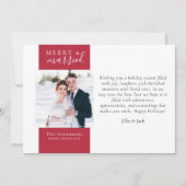 Berry Red Foto Merry & Verheiratet Feiertagskarte (Vorderseite)