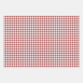 Berry Red Gingham Wrapping Paper Geschenkpapier Set (Vorderseite 3)