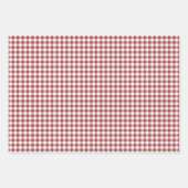 Berry Red Gingham Wrapping Paper Geschenkpapier Set (Vorderseite)