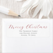 Berry Red Merry Christmas Return Address Label (Insitu)