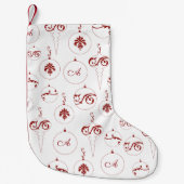 Berry Red Monogram Bauble Ornament Pattern Kleiner Weihnachtsstrumpf (Vorderseite)