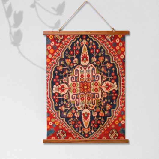 Berry Red Onyx Oriental Persian Qashqai Rug Wall Wandteppich Mit Holzrahmen