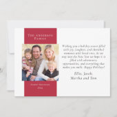 Berry Red Simple 2-Foto Feiertagskarte (Vorderseite)