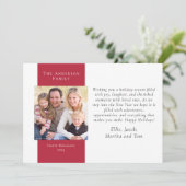 Berry Red Simple 2-Foto Feiertagskarte (Stehend Vorderseite)