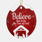 Berry Red Sparkle Winter Wonderland Worship ⛪️ 🎄 Keramik Ornament (Links)