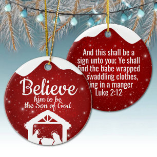 Berry Red Sparkle Winter Wonderland Worship ⛪️ 🎄 Keramik Ornament