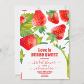 Berry Red Strawberry Brautparty Einladung (Vorderseite)