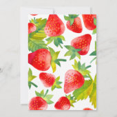 Berry Red Strawberry Brautparty Einladung (Rückseite)