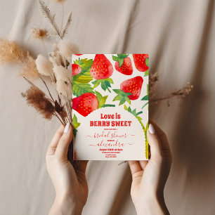 Berry Red Strawberry Brautparty Einladung