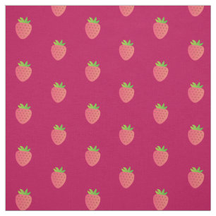 Berry Red Strawberry Cotton Fabric By Yard Stoff