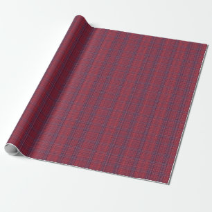 Berry Red und Slate Blue Subtile Kariert Geschenkpapier