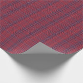 Berry Red und Slate Blue Subtile Kariert Geschenkpapier (Ecke)