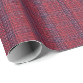 Berry Red und Slate Blue Subtile Kariert Geschenkpapier (Rolleneckpunkt)