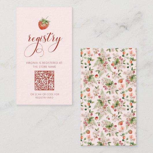Berry Registry Card Begleitkarte (Vorne/Hinten)