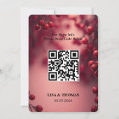 Berry Rot Fett Akzent Hochzeit Termin Vormerkung Save The Date (Rückseite)