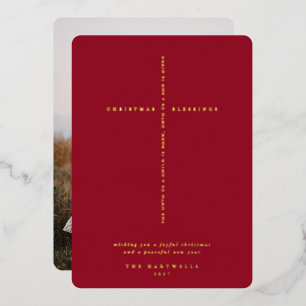 Berry Rot Schrift Kreuz Foto Folien Feiertagskarte