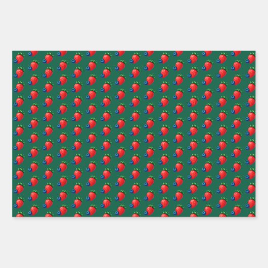 Berry Sassy™ Strawberry Wrapping Paper – Junie Fer Geschenkpapier Set (Vorderseite 2)