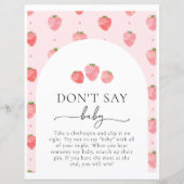 Berry Say Baby Game Sign (Vorderseite)