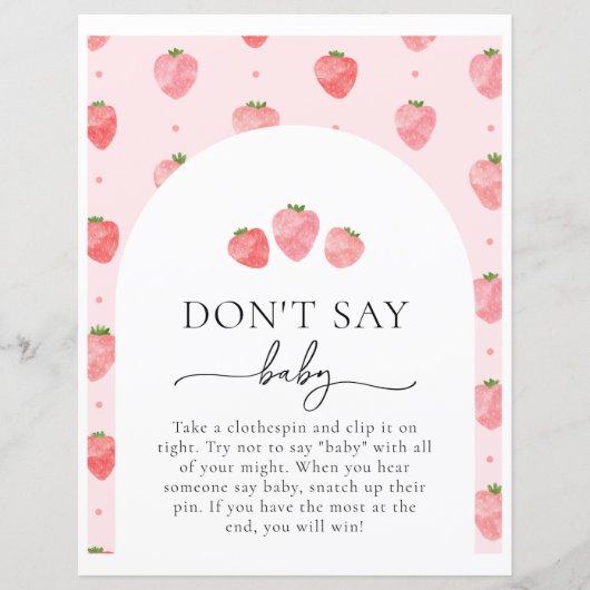 Berry Say Baby Game Sign (Vorderseite)