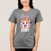 Berry Scary Cute Ghost with Strawberry Tri-Blend Shirt (Vorderseite)