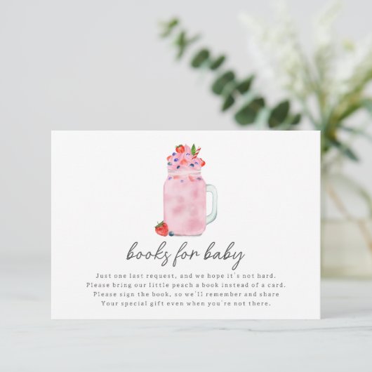 Berry Smoothie Baby Showbuchanfrage Begleitkarte (Stehend Vorderseite)