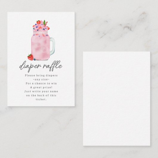 Berry Smoothie Babydusche Windelwanne Begleitkarte (Vorne/Hinten)