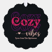 Berry Sorbet Cozy Vibes Retro Weihnachtsfest Foto Ornament Karte (Vorderseite)