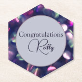 Berry Sparkle Customizable Paper Untersetzer (Vorderseite)