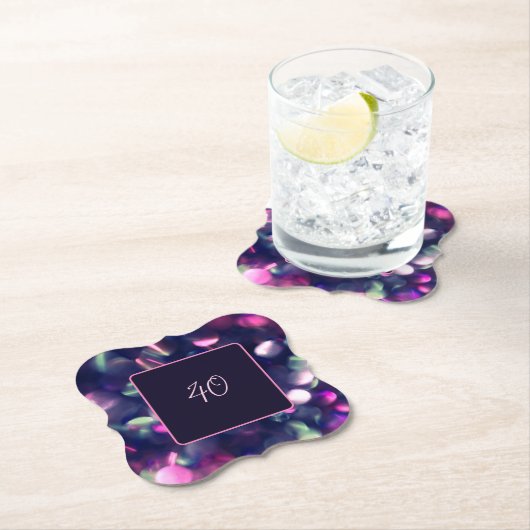 Berry Sparkle Customizable Paper Untersetzer (Vor Ort)